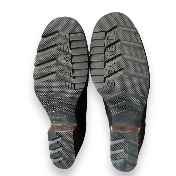 Sorel Cate Waterproof Full Grain Leather Suede Block Heel Bootie Size 8.5 - Picture 5 of 6